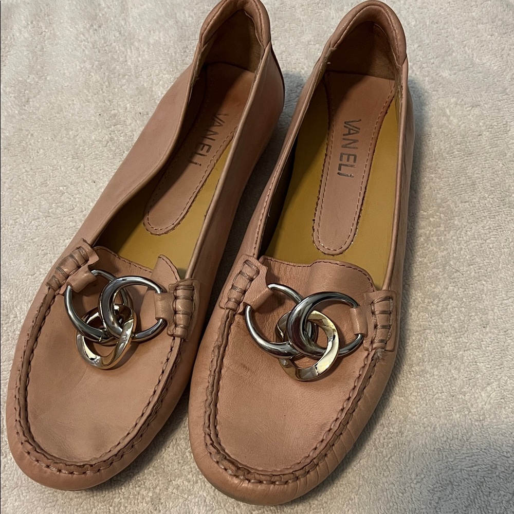 Vaneli Women's Blush Loafers with Silver Accents